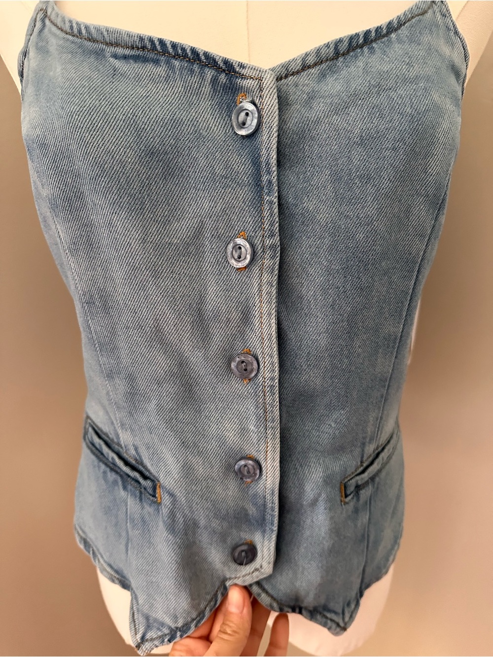 NWT young, fabulous & broke Button-Up Denim Vest - Picture 2 of 15